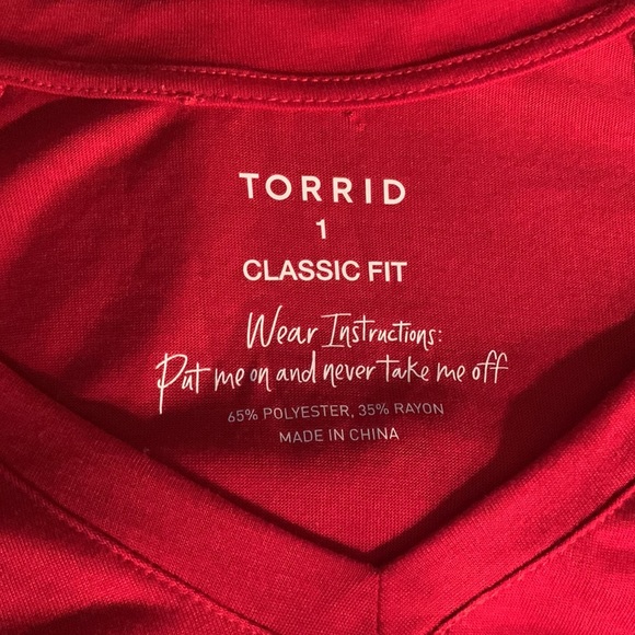 TORRID Classic Fit Bold Red LS Christmas “Eggnog Made Me Do It” T-Shirt Top - Picture 7 of 7